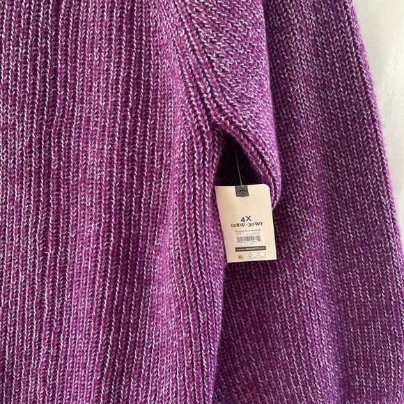 Terra & Sky Pullover Sweater Women Purple‎ Acrylic Blend Knitted 4X Round Neck - Picture 2 of 10